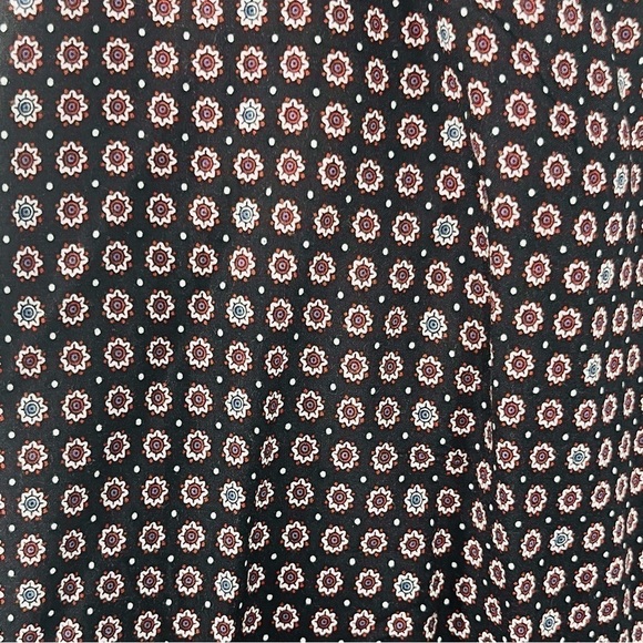 BOHO style tank top a-line lightweight tunic 1 size black with red white floral - Picture 4 of 13